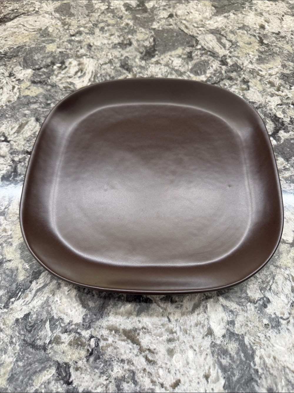 PARTYLITE Brown Square Ceramic Plate APPROXIMATELY 10 1/2 X 10 1/2“